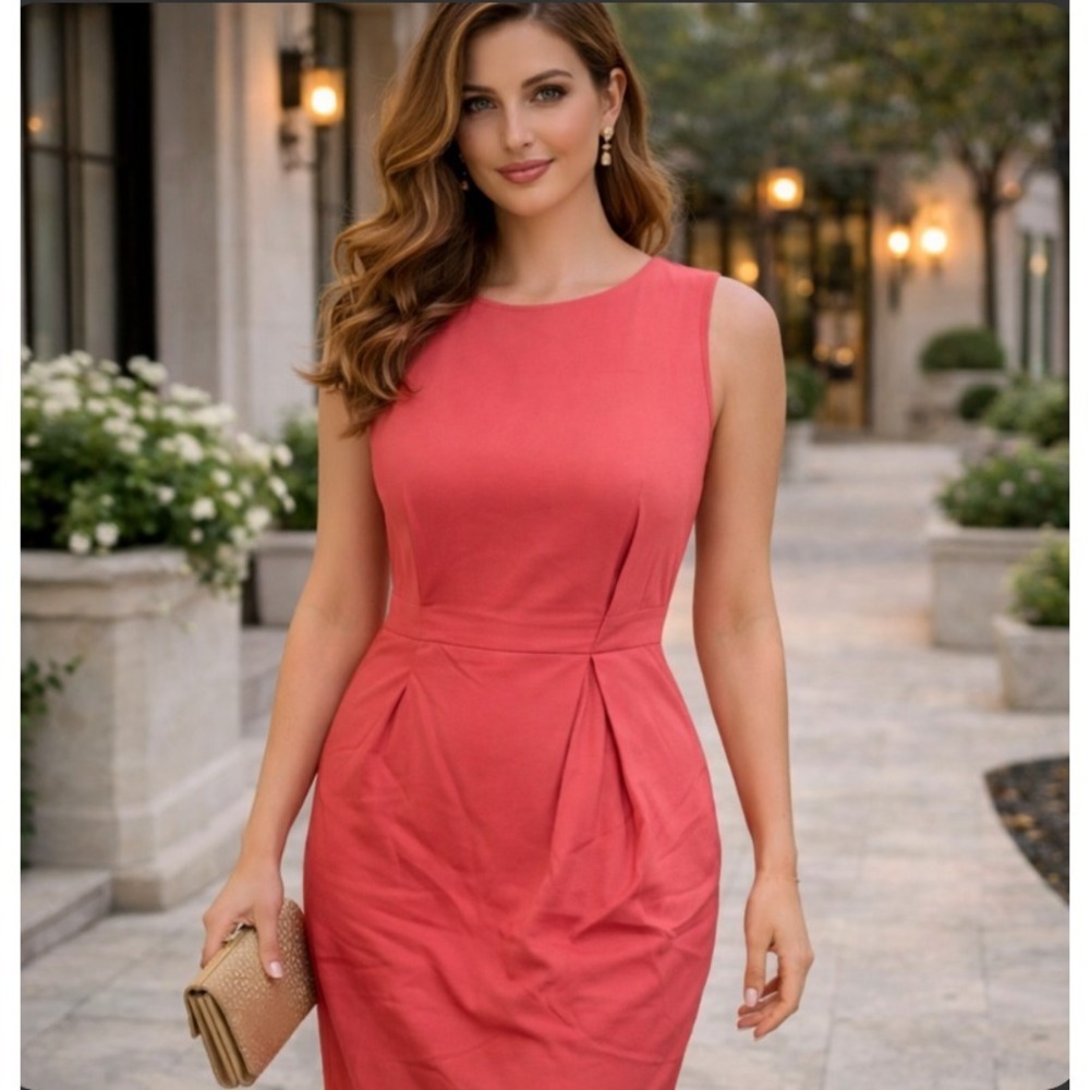 Stella McCartney Silk Mini Sheath Dress Size 38‎ US 6/8 Sleeveless Coral Pink